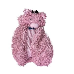 Play Imagine Pink Fuzzy Monster Costume Baby 18M Chenille Hooded Halloween